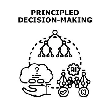 Principled decision making process with ai support concept イラスト素材