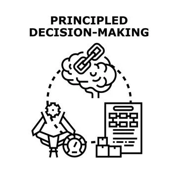 Principled decision making process for business strategy Stock Illustration