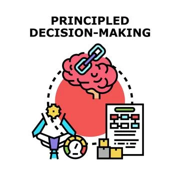 Principled decision making process for business strategy Stock Illustration
