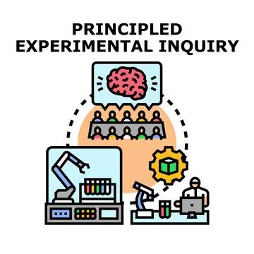 Principled experimental inquiry process in scientific research Stock Illustration