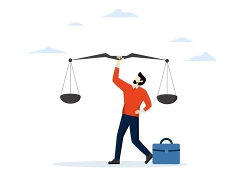 Principles and business ethics to do the right thing, balance and fairness. Illustrazione stock