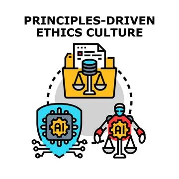 Principles driven ethics culture artificial intelligence concept イラスト素材