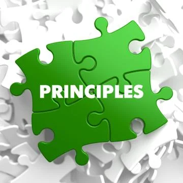Principles on Green Puzzle Stock Illustration