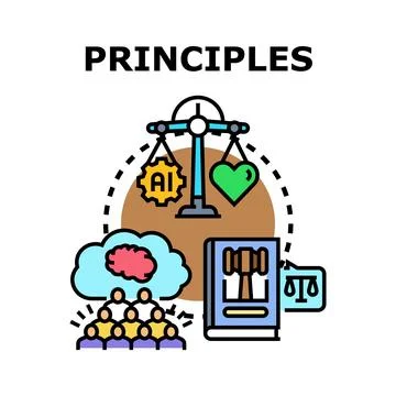 Principles guiding artificial intelligence ethics and decision making 스톡 일러스트