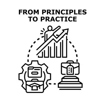 Principles to practice business development concept Stock Illustration