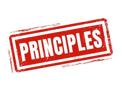 Principles red stamp style Illustrazione stock