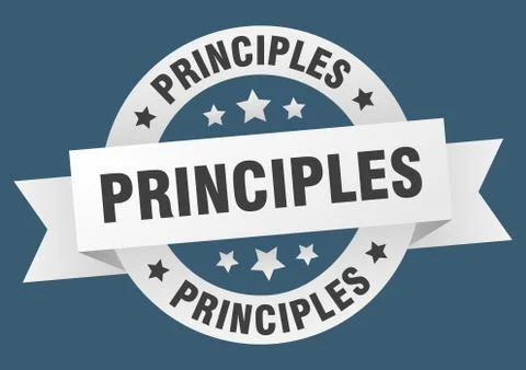 Principles round ribbon isolated label. principles sign Stock Illustration