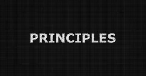 PRINCIPLES text on board Illustrazione stock
