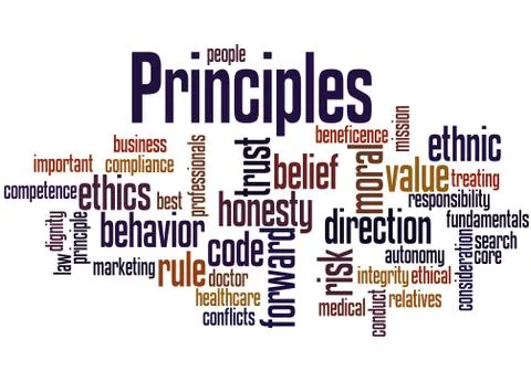 Principles, word cloud concept Stock Illustration