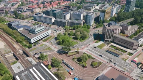 Prins Bernhard plein square round about in south east of Amsterdam and the Stock Footage 155190342