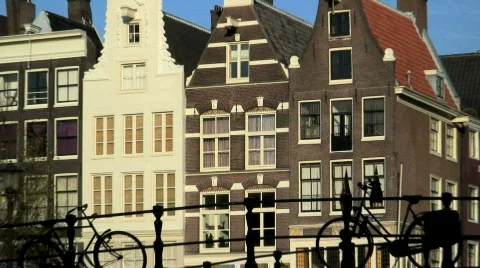 Prinsengracht canal, Amsterdam Stock Footage