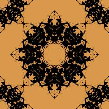 Print Based on Rorschach inkblot test. Abstract seamless pattern. For fabric Stockillustratie