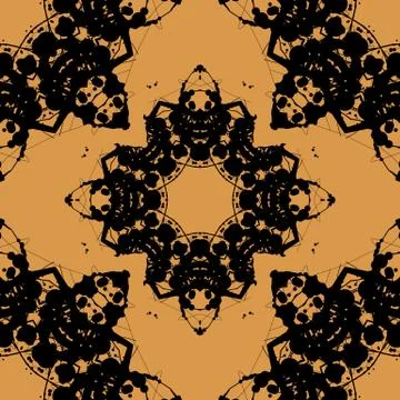 Print Based on Rorschach inkblot test. Abstract seamless pattern. For fabric Stock Illustration