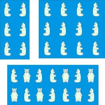Print with blue bears 스톡 일러스트