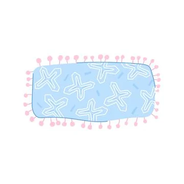 Print boho pillow cartoon vector illustration Stock Illustration