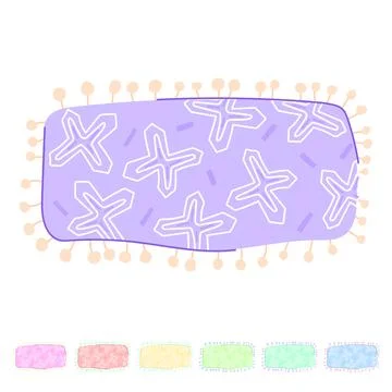 Print boho pillow vector cartoon graphic Illustrazione stock