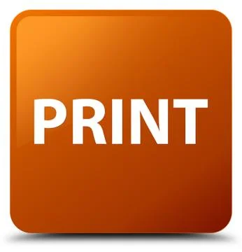 Print brown square button Stock Illustration