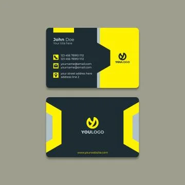 Print Business Card For Corporate Company .Yelow Black Elegant Business Card Stock Illustration