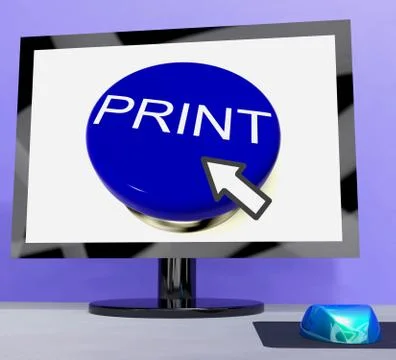 Print button on computer for web printout Stock Illustration