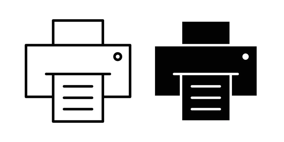 Print button icon graphic element. web icon set Stock Illustration