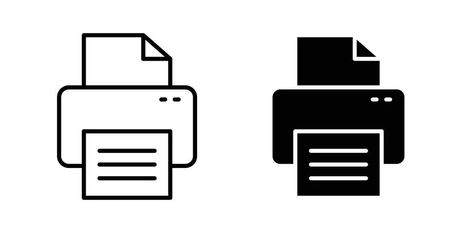Print button icon illustration. Pixel perfect vector graphics Stock Illustration