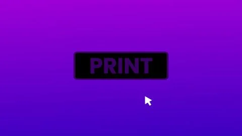 Print button pressed on computer screen by cursor pointer mouse illustratio.. Illustrazione stock