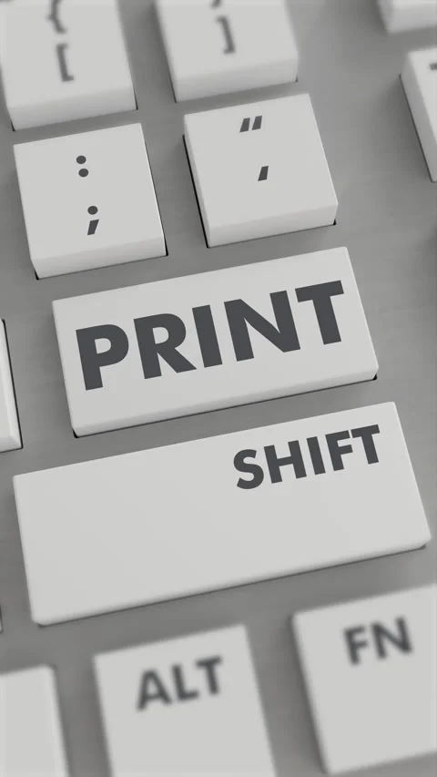 PRINT BUTTON PRESSING ON KEYBOARD Vertical Video Stock Footage 302440778