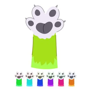 Print cat paw vector cartoon graphic Stock Illustration