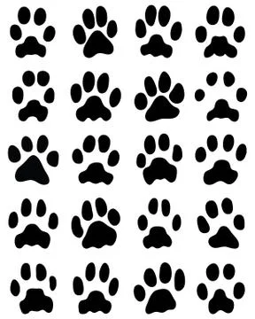 Print of cats paws Stock Illustration