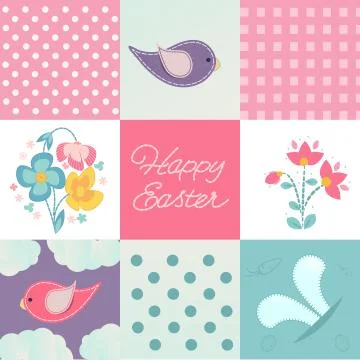 Print checkered easter background Stock Illustration
