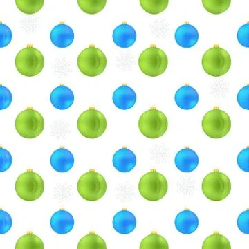 Print christmas balls pattern blue and green Stock Illustration