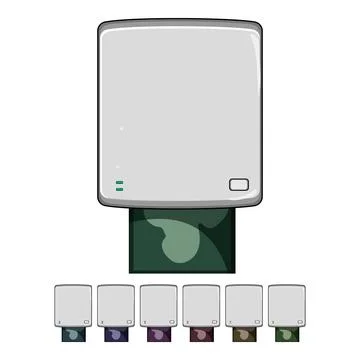 Print compact photo printer cartoon vector graphic イラスト素材