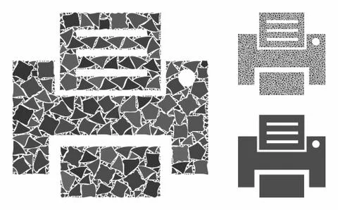 Print Composition Icon of Abrupt Pieces Stock Illustration