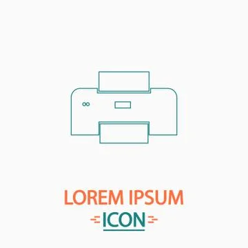 Print computer symbol Illustrazione stock