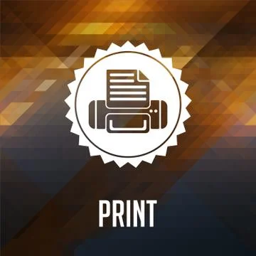 Print Concept on Triangle Background. Illustrazione stock