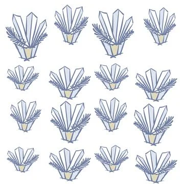 Print crystals, liquid crystals, solid crystals, crystals with coral., crystals  Stock Illustration