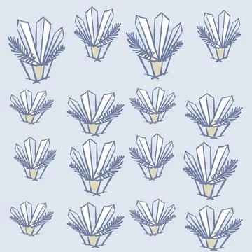 Print crystals, liquid crystals, solid crystals, crystals with coral., crystals  Stock Illustration