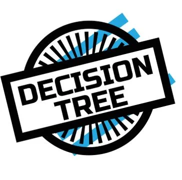 Print decision tree stamp on white Stock Illustration