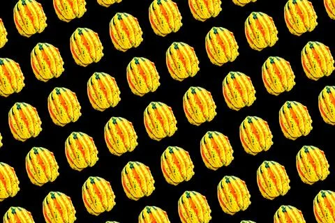 Print decorative pumpkin large format black background Stock Photos
