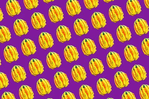 Print decorative pumpkin large format purple background Foto stock