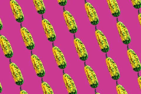 Print decorative pumpkin large format bright pink background Stock Photos