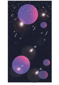 Print. Deep space. Space landscape background. Planets and the starry sky. Stock Illustration