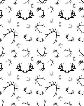 Print of deer horns Stock Illustration