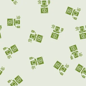 Print on demand glyph seamless pattern Stock Illustration