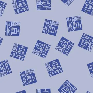 Print on demand glyph vector seamless pattern 스톡 일러스트