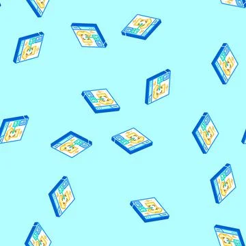 Print on demand isometric icon seamless pattern Stock Illustration