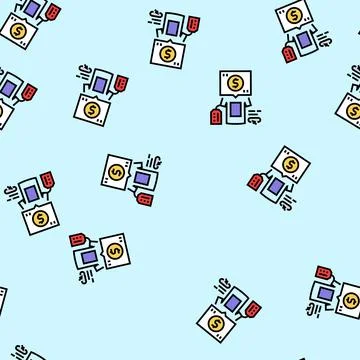 Print on demand vector seamless pattern Stock Illustration