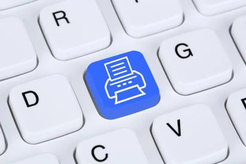 Print document printing on printer from computer Stock Illustration