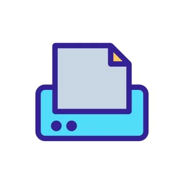 Print documents icon vector. Isolated contour symbol illustration Illustrazione stock