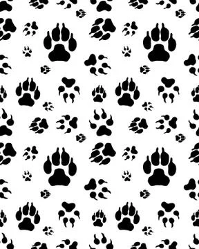 Print of dogs paws Stock Illustration
